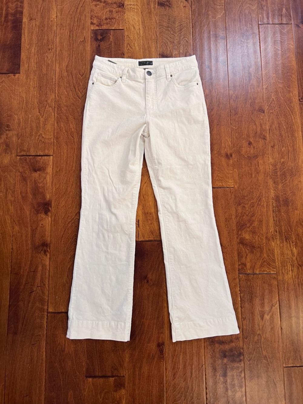 Kut from the Kloth Cream Flare Crop Jeans